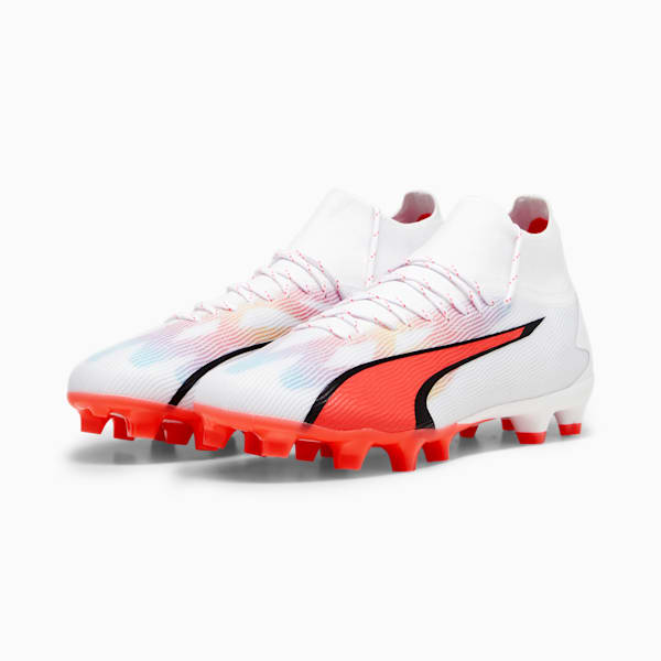 Chaussures de soccer avec crampons ULTRA PRO FG/AG Homme, PUMA White-PUMA Black-Fire Orchid, extralarge
